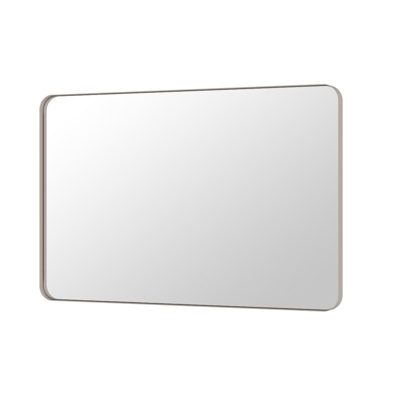 Miroir de salle de bain mural Premium Premium, 40 po x 60 po, Nickel brossé, Rectangulaire