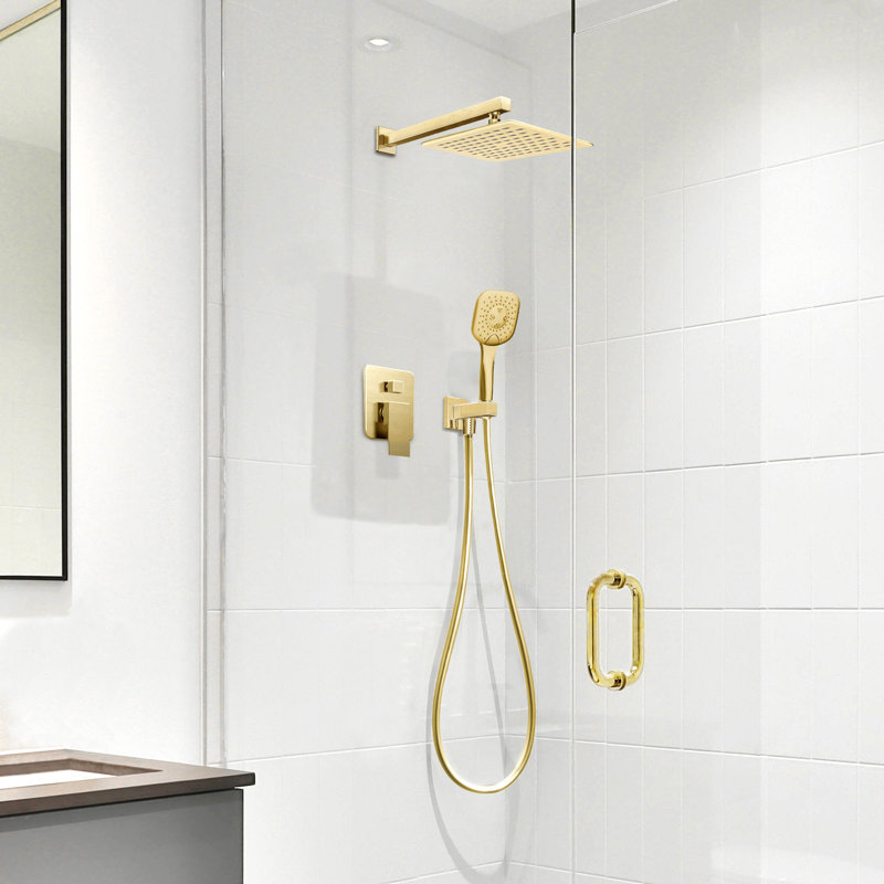 Robinet de douche avec valve brute, Or brossé