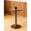 Table de bout à broche de la collection Palm Beach - Table d'appoint ronde traditionnelle avec base en bois massif tourné, Guéridon de salon classique, Assemblage facile sans outil