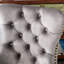 Chaise de bureau rembourrée en velours gris, avec bouton et base pivotante réglable en métal doré pour chaise tendance-650683771