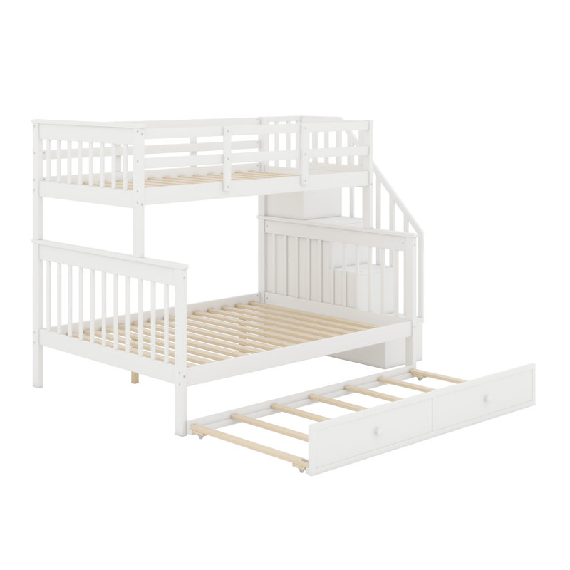 Ilvo Kids Bunk Bed with Trundle, White