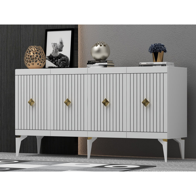 Console, Blanc / Doré
