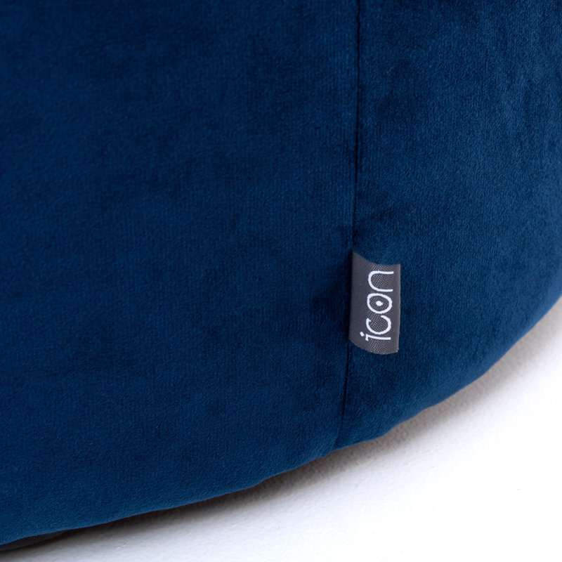 Milano Velvet Footstool, Navy Blue