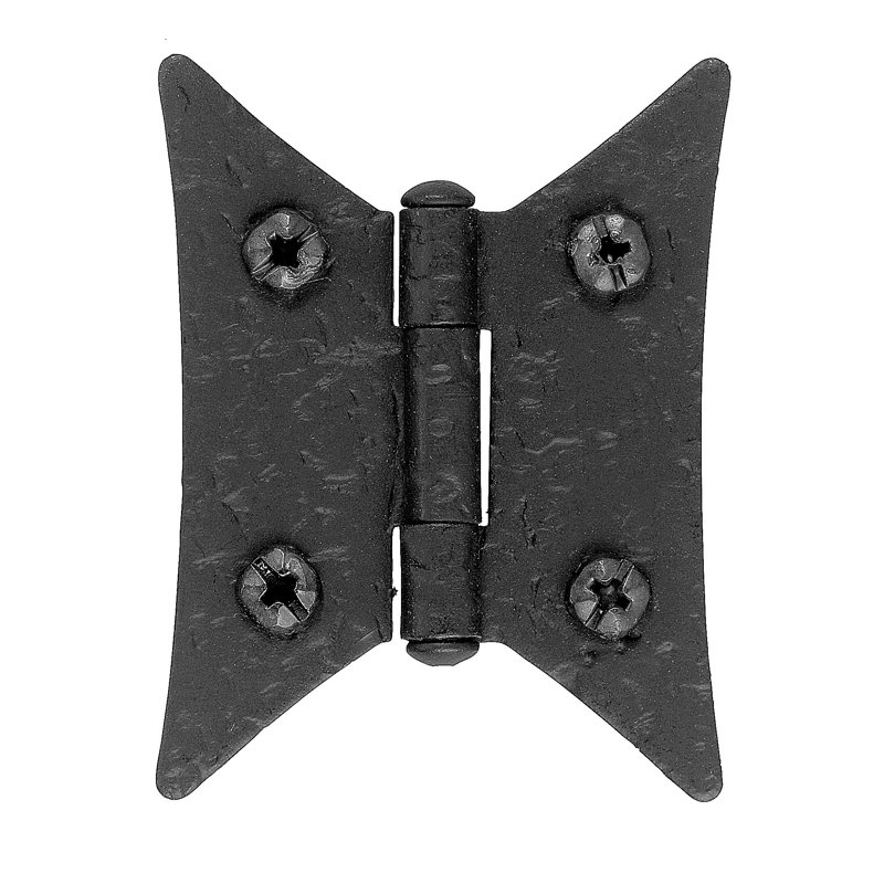 Black Rough Iron Butterfly Cabinet Hinge, 2-5/8"