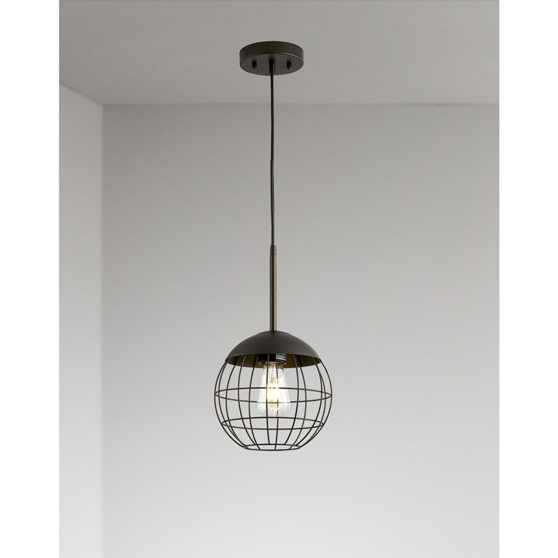 Luminaire suspendu en verre Melveen Globe, Bronze foncé