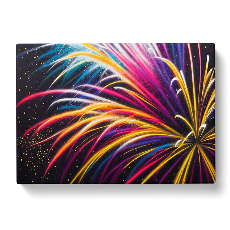 Stimulating Fireworks - Wrapped Canvas