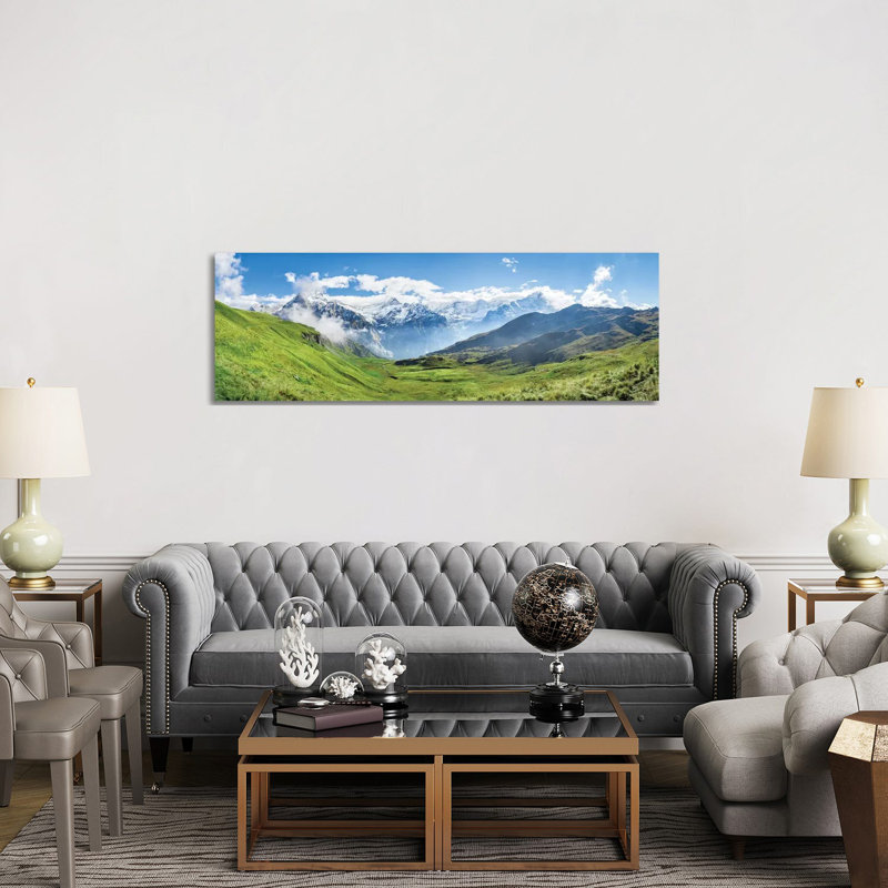 Scenic View Of The Alps Near Grindelwald 1 Piece Wrapped Canvas Panoramic Wall Art, 50.8cm H x 152.4cm W
