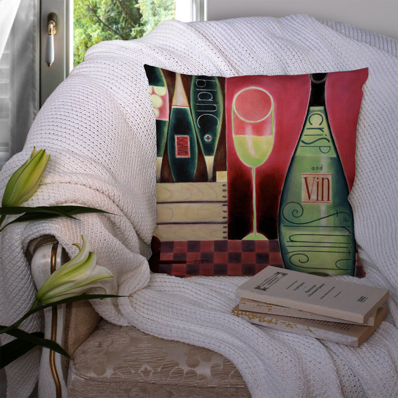  Coussin décoratif 14 "blanc Wine Collection par Cathy Brear, 14 po x 14 po