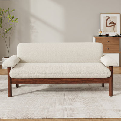 Modern 2-Seater Loveseat Sofa with Armrest Pillows for Compact Living Rooms and Small Spaces.