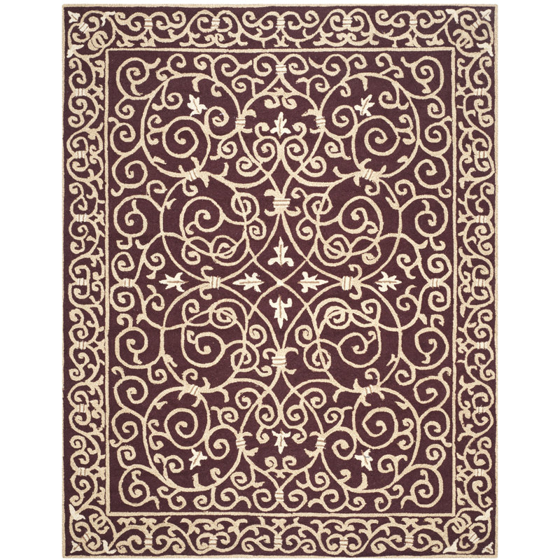 Brayton Hand Hooked Wool Pile Oriental Rug, Rectangle 9' x 12'