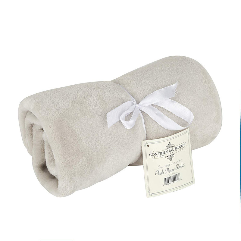  Jeté en polyester de luxe, Gris, L 50 po x L 70 po