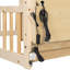 Lit simple au sol avec tablettes de rangement, lumières à DEL intégrées et station de charge, lit en bois de pin avec garde-corps de sécurité-133239104