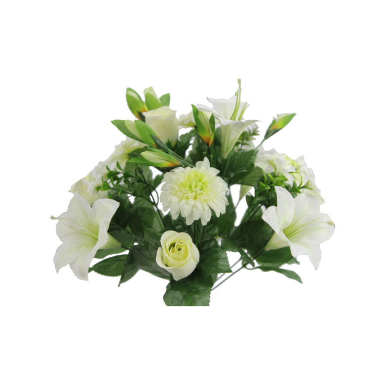 Silk Mixed Assortment Arrangement, White
