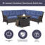 Ensemble de conversation pour patio pour 7 personnes Carolina Wicker avec coussins et foyer-111605571-111605572