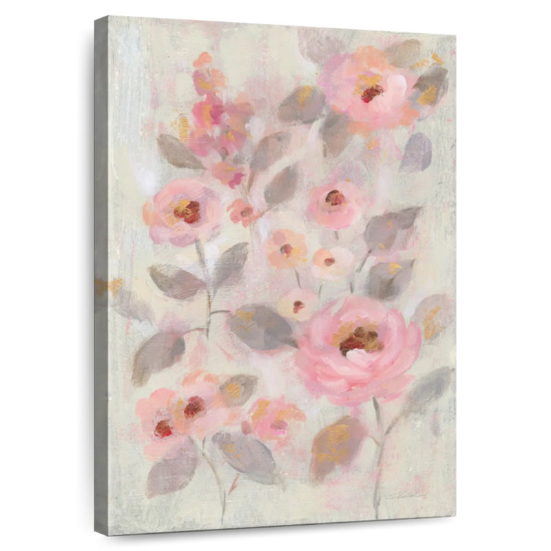 Fleurs roses expressives Avery II, H 24 po x l 16 po