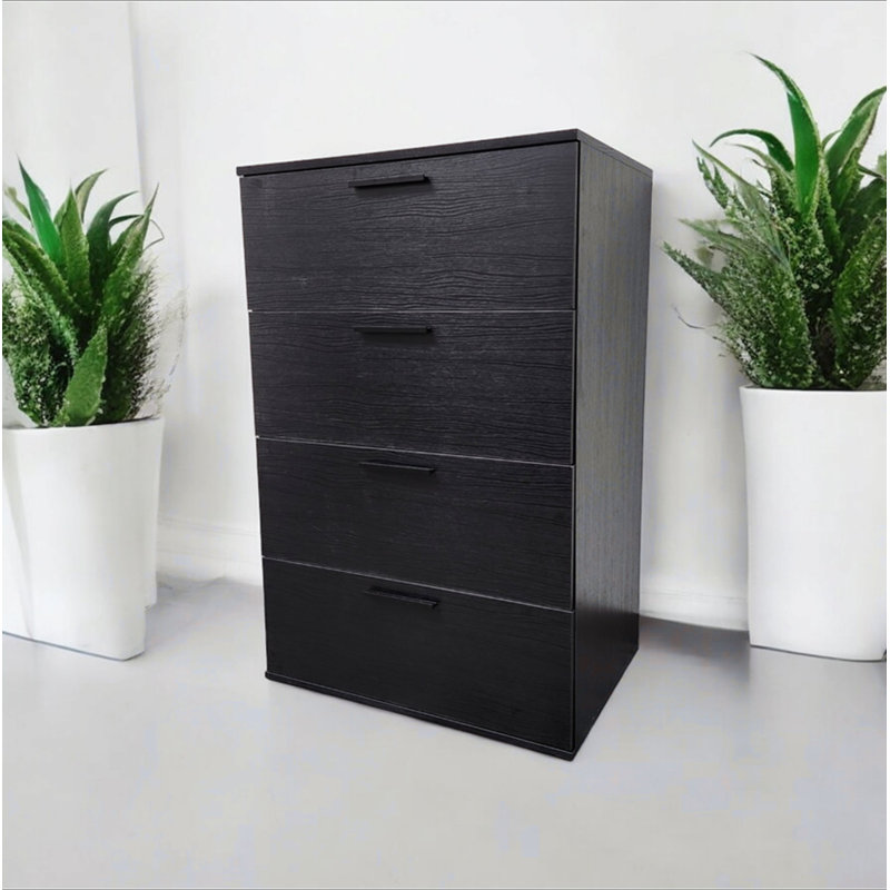 Commode à quatre tiroirs Oliver, Black