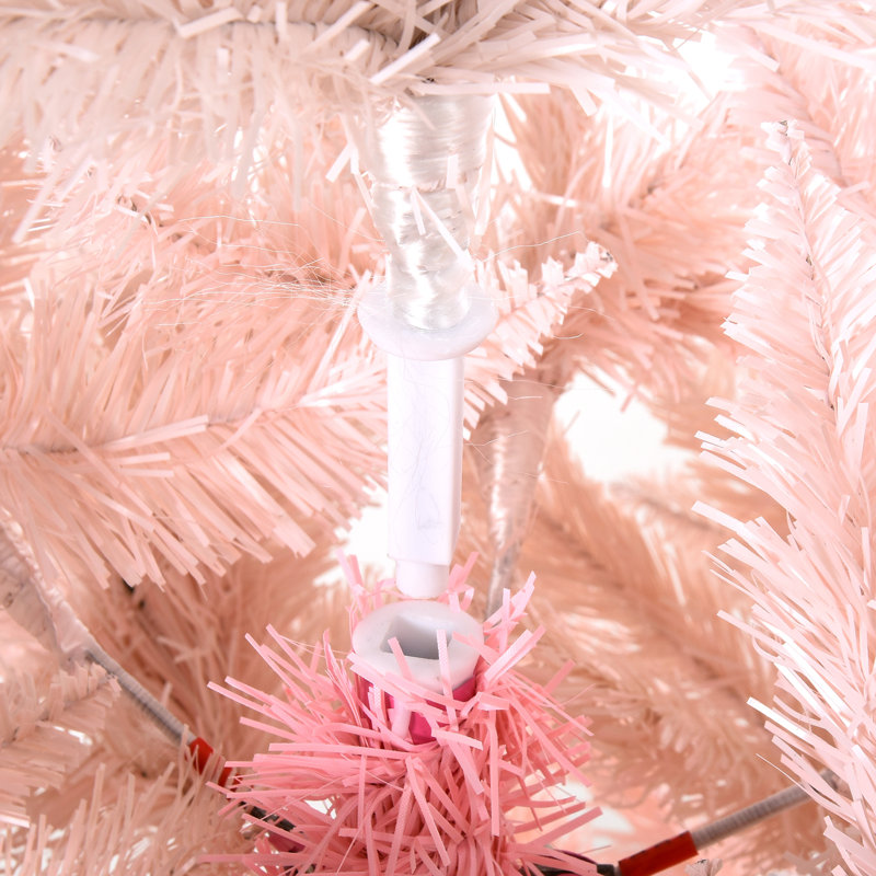 Arbre de Noël épinette rose floqué / givré, H 6 pi