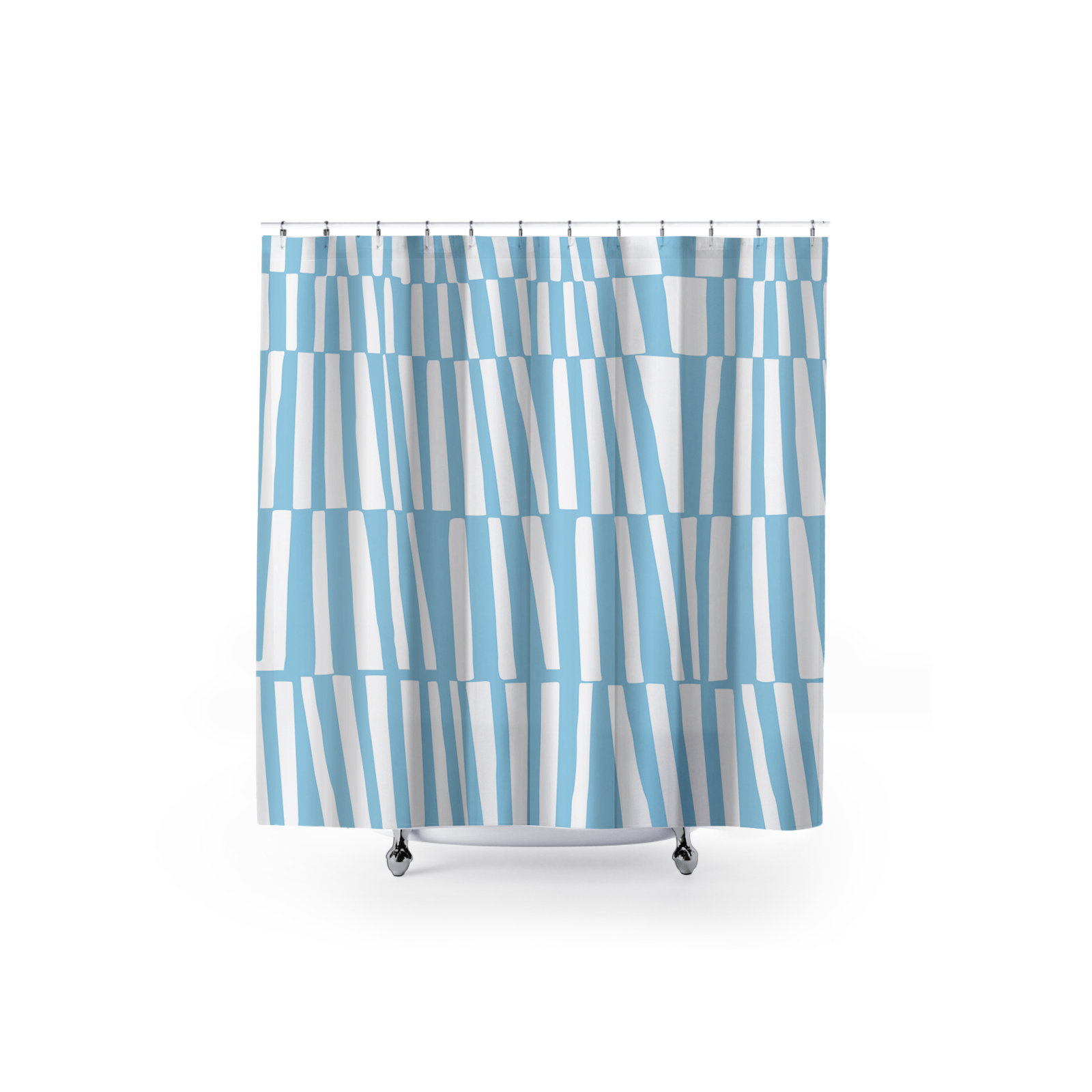 Thora Abstract Mid-Century Shower Curtain, Blue