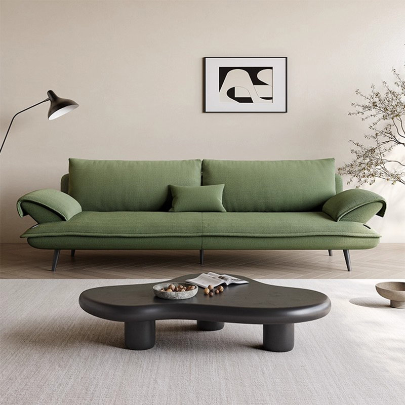 Canapé 118,11 po en coton et lin vert pour petit salon