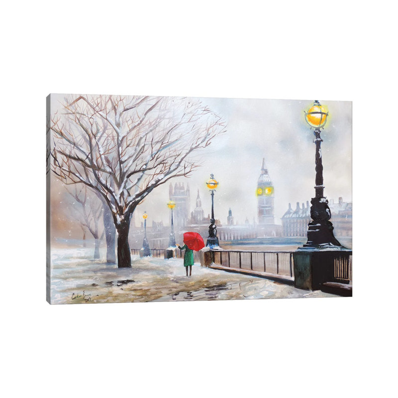 A London Winter by Gordon Bruce - Painting on Canvas, 66.04 cm H x 45.72 cm W x 3.175 cm D, Wrapped Canvas