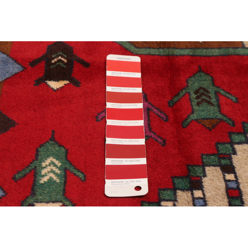Tapis rouge Teimani 3 pi 8 po x 6 pi 4 po
