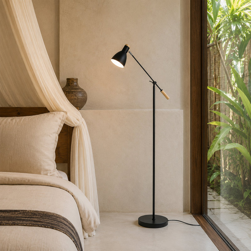 Yuraima 55'' Task Floor Lamp, Black