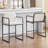 Of 2 Stylish Upholstered Counter Height Bar Stools With , Metal Structure And Beige Upholstery For Home Bar, Kitchen Island, Dining Comfortable Frame