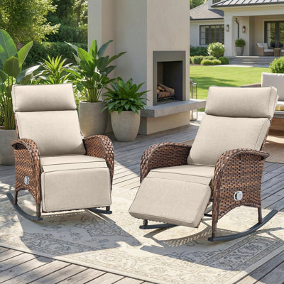 Chaise berçante inclinable avec coussins Asenpark