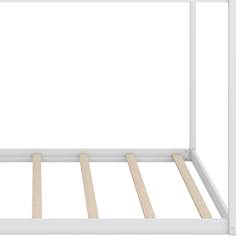 Lit en bois avec tête de lit, Blanc
