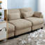Canapés d'angle modernes à compression, canapé modulable 3 places en chenille camel, Maison