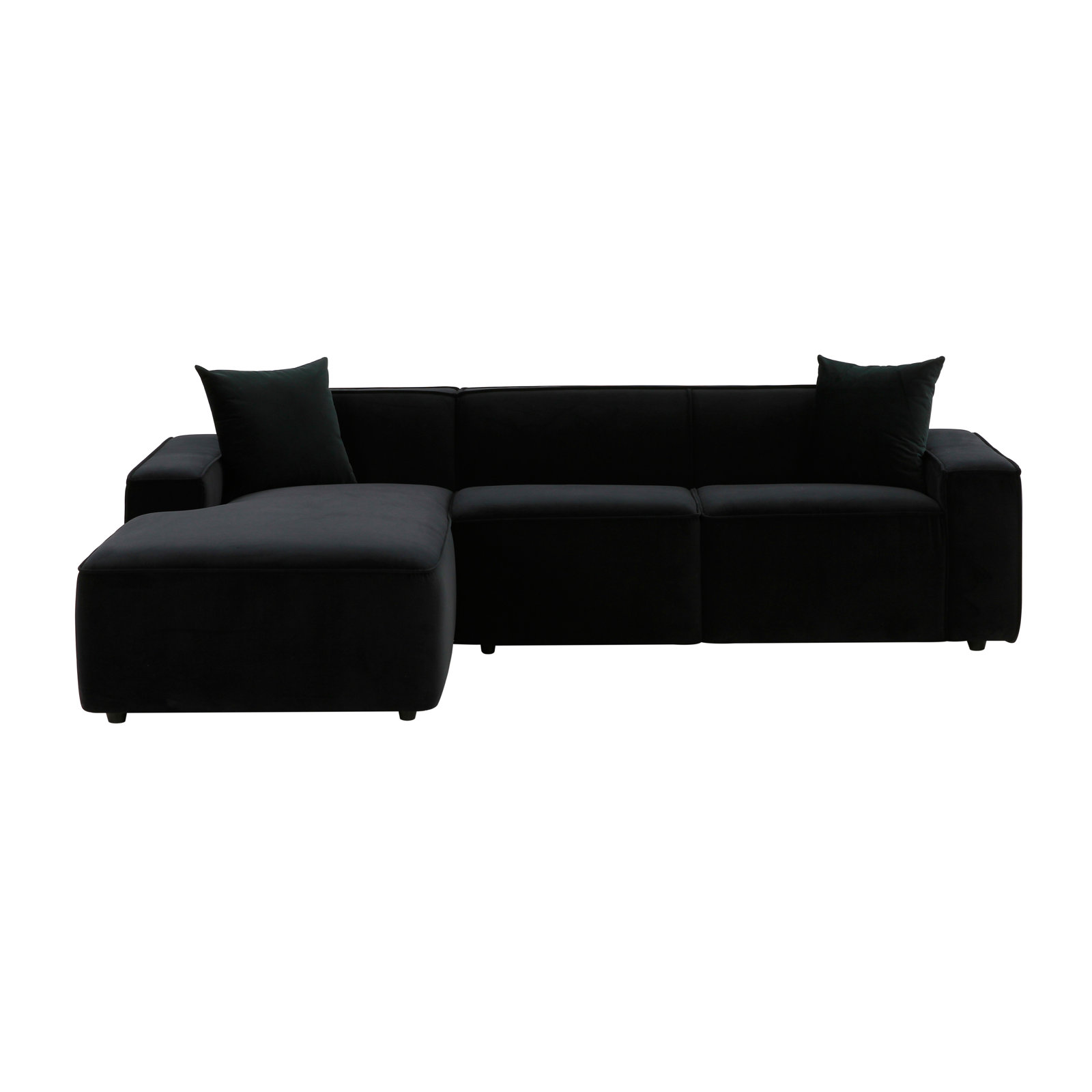 Linen Sofa and Chaise, Left Hand Facing, Black Linen