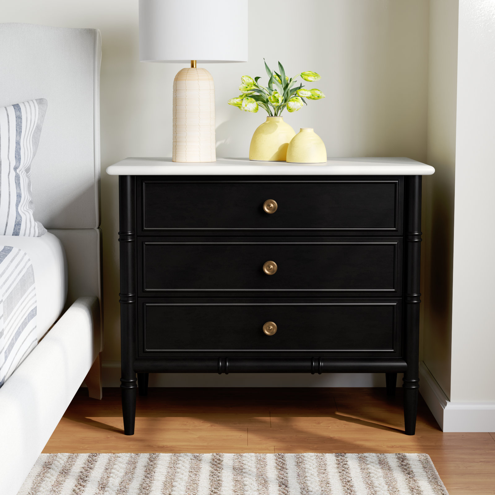 Berlin 3 Drawer Nightstand
