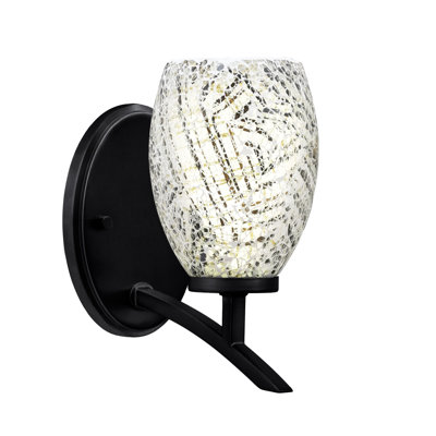 Kurve Uplight Wall Sconce With 5" Natural Fusion Glass