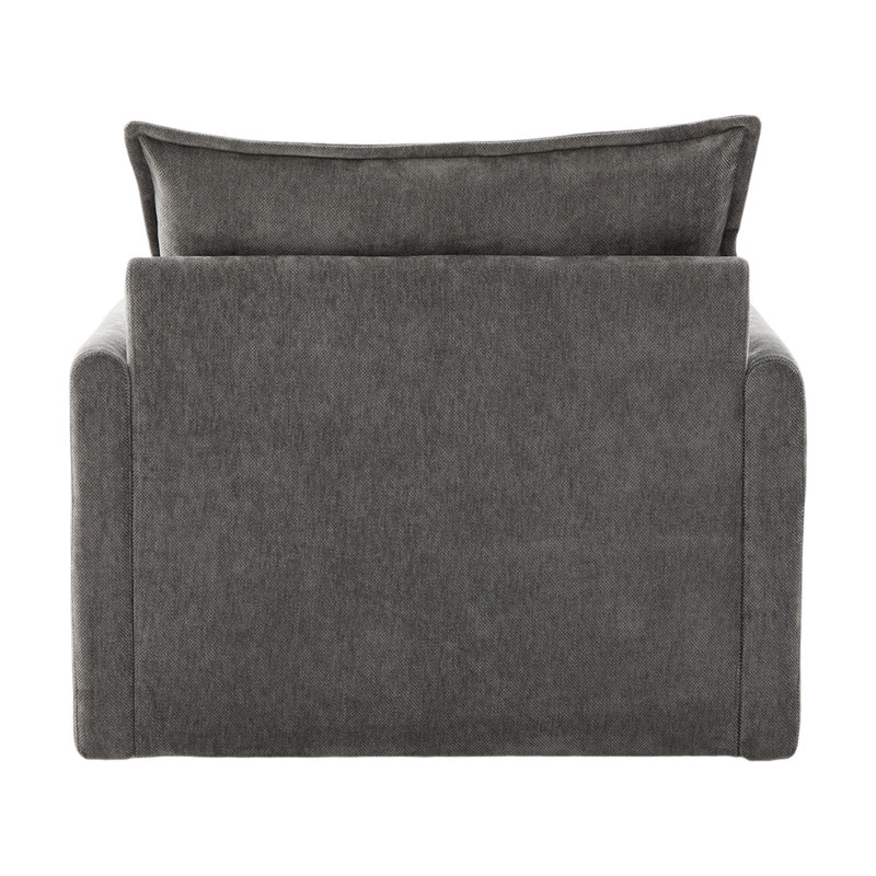 Fauteuil simple confortable avec rotation à 360 °, tissu chenille, rangement latéral et mousse à mémoire de forme pour pivotement décoratif, matériau, utilisation quotidienne