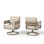 Chaises pivotantes d'extérieur - Structure en faux bois, sièges rembourrés