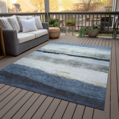Tapis rayé intérieur / extérieur lavable à la machine ACN2169