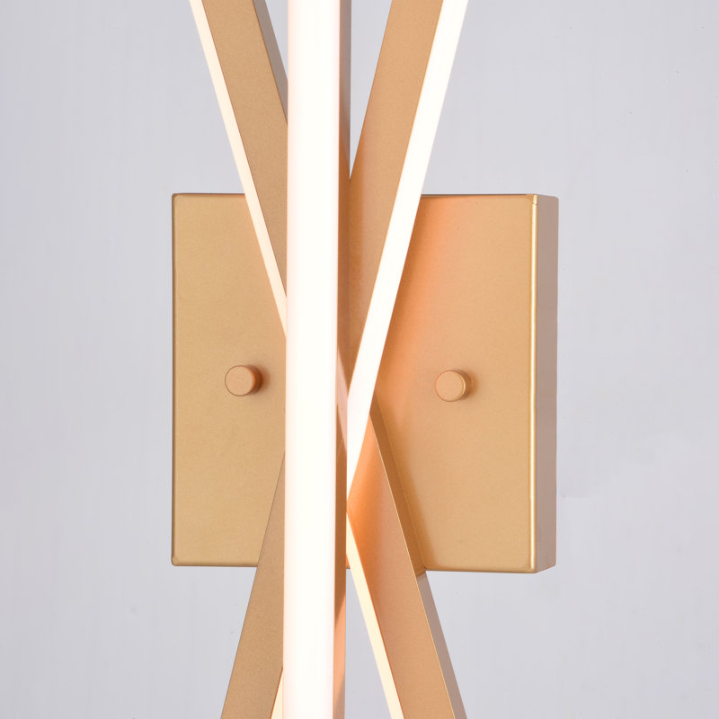 Barcelo Steel LED Armed Sconce, Gold