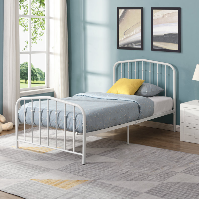 Lindsey Metal Open-Frame Bed, Queen, White