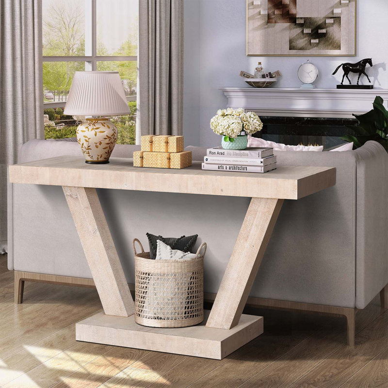 Console rétro en bois patiné, Naturel antique