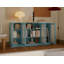 Buffet 100% bois massif 65 po avec portes en verre givré et tablettes réglables-1179832302
