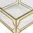Square Glass Coffee Table With Metal Frame, Tempered Glass Top And Lower Shelf-1294350578