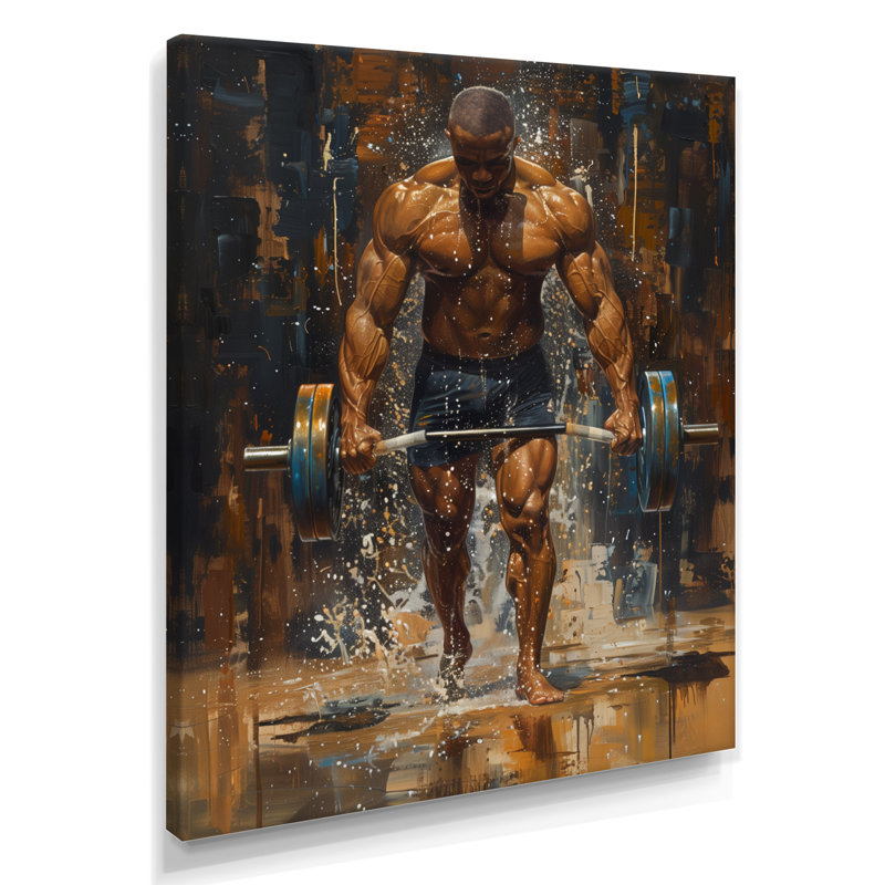 Déterminé haltérophile Hommes, Concours III - Art aérobique et musculation, Toile tendue, H 32 po x l 16 po x P 1 po