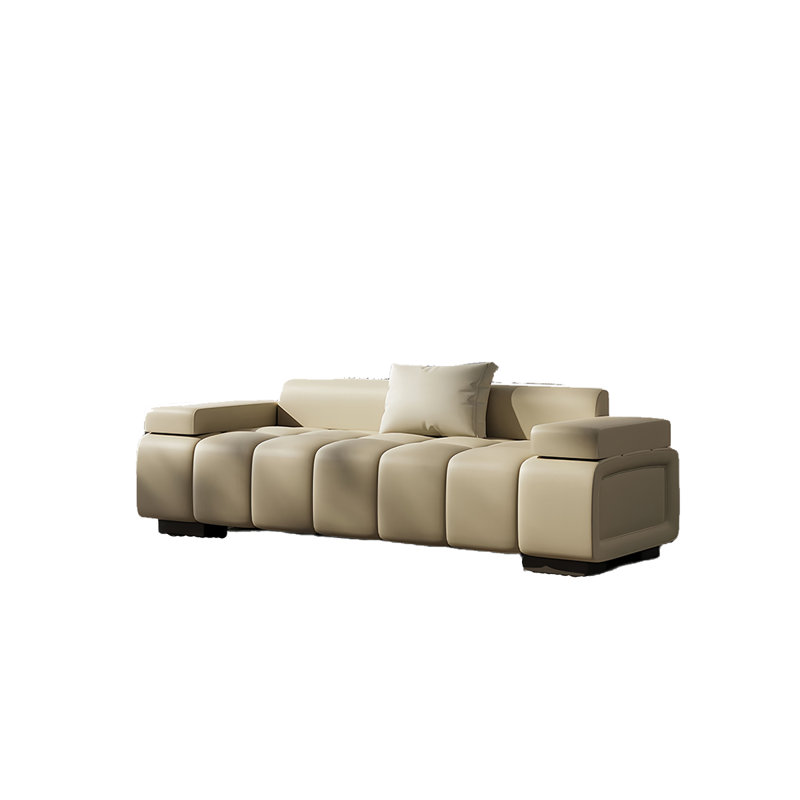 Banc rembourré en cuir, H 23,62 po x l 70,86 po x P 19,68 po, Crème
