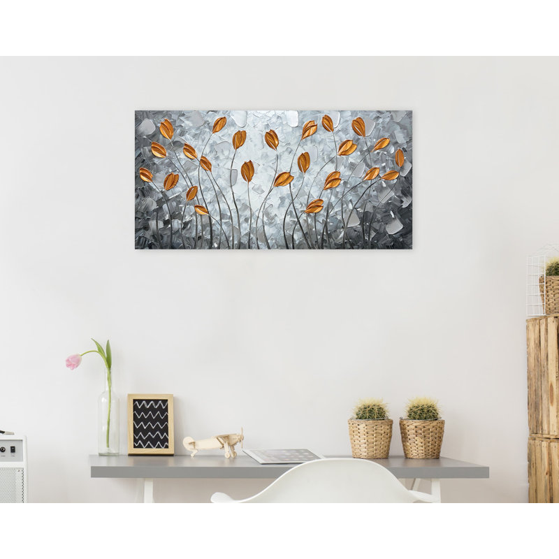 Décoration murale feuilles, H 20 po x l 40 po x P 1,5 po