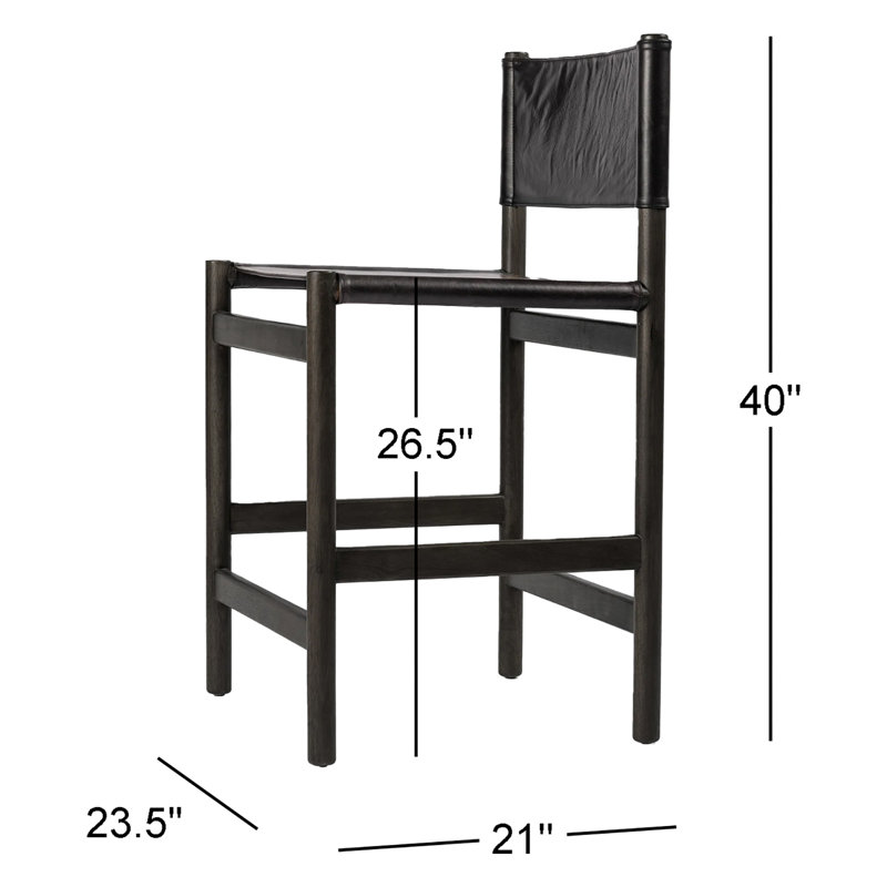 Kena Stool-Sonoma Black-Counter, Counter Stool (26.5" Seat Height), Black, Black