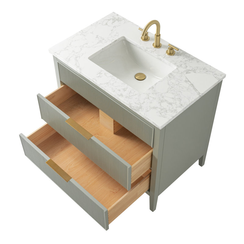 Emma 36" W Single Vanity, Light Sage
