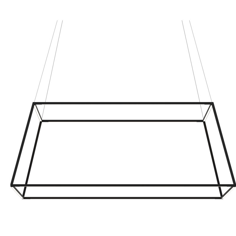 Luminaire suspendu géométrique simple à 4 lumières Z-Bar, Noir mat