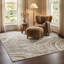 Tapis à motif abstrait beige / brun de 5 pi x 8 pi (5 pi 3 po x 7 pi 7 po) Branch Branch Nagisa, tapis moderne, à poils moyens et résistant aux taches-96814235