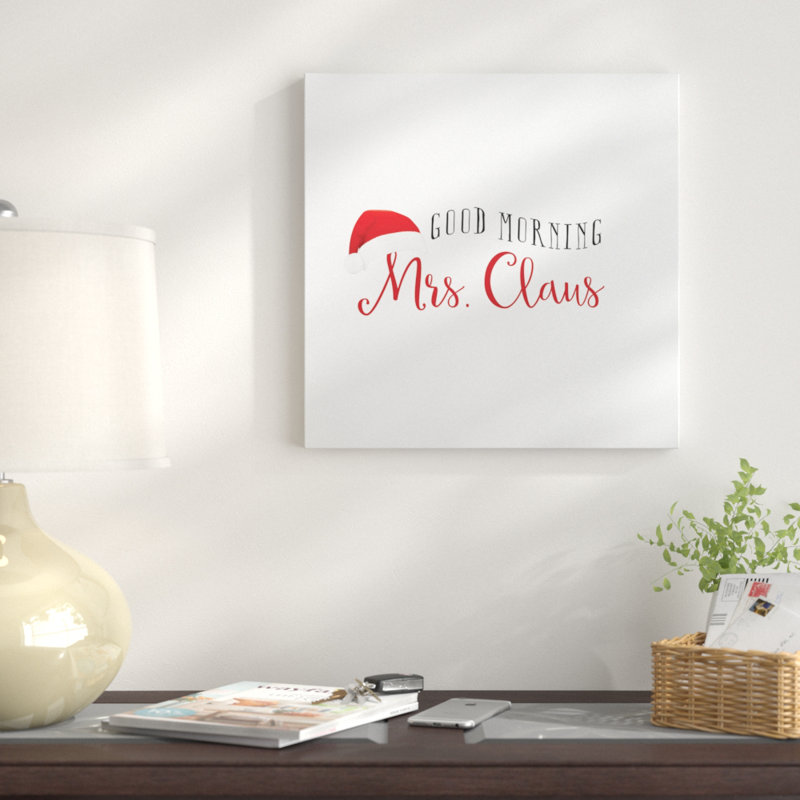 Mme. Claus - reproduction d'art textuel, H 16 po x l 16 po x P 1 po, Toile tendue