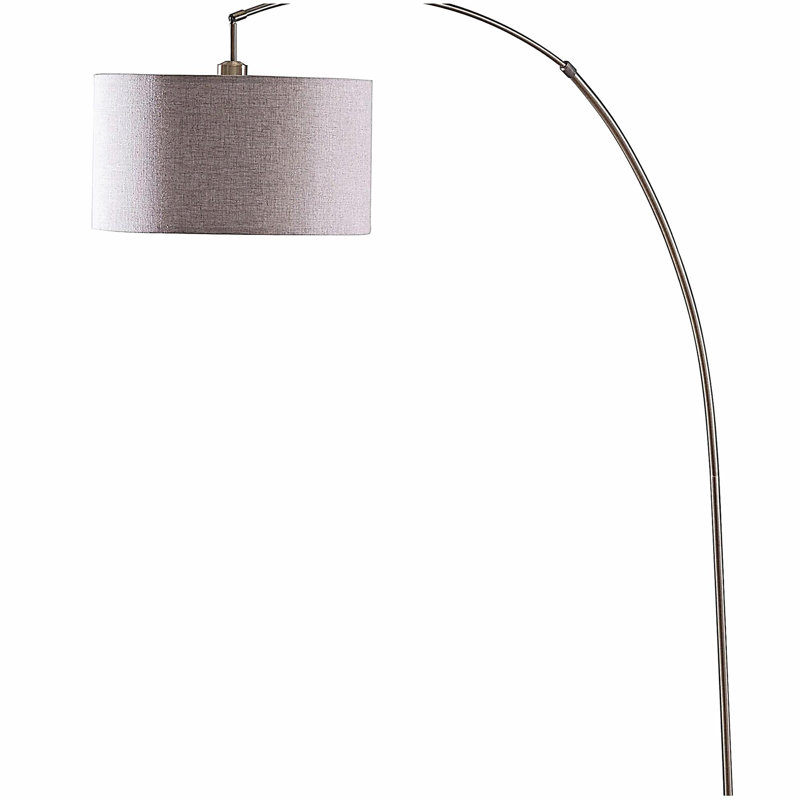 Lampe sur pied arquée en métal de 86 pouces de hauteur, Bowery, beige et bronze